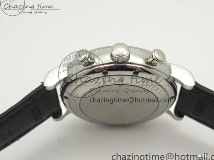 MIROTIME 0327 Snug Portofino IW391022 SS ZK 1:1 Best Edition White Dial Gold Markers On Black Leather Strap A 7130